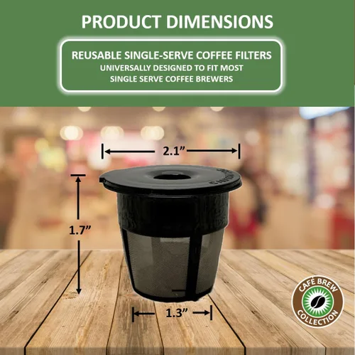 Miniatura 8 de K Cups reutilizables, paquete de 2 filtros universales de café para Keurig, Cuisinart y Mr. Coffee Brewers - Malla de acero inoxidable, sin BPA