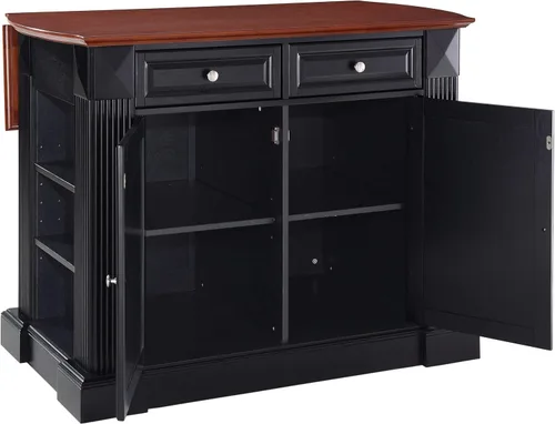 Miniatura 5 de Crosley Furniture Isla de cocina Drop Leaf/Barra de desayuno, negro