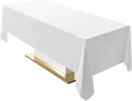 Miniatura 29 de Surmente Mantel cuadrado para mesas cuadradas o redondas, 100% poliéster, 52 x 52 pulgadas, mantel para bodas, banquetes o restaurantes (negro)