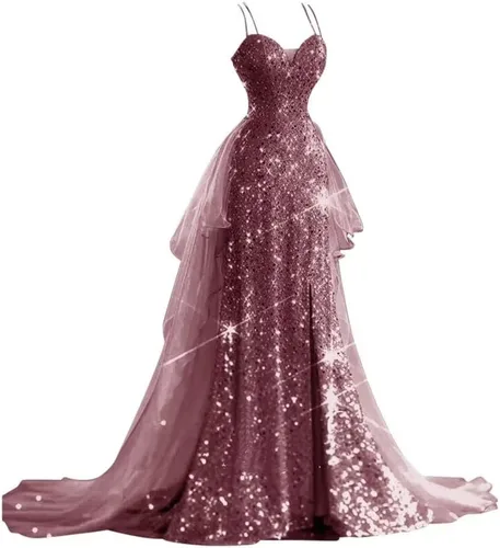 Vestidos de novia de lentejuelas 2024, vestido largo de baile para mujer, vestido de graduación de tul brillante, vestido de fiesta con abertura,