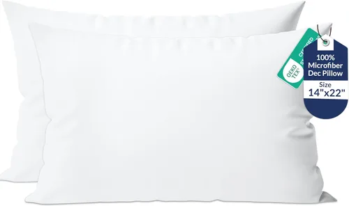 Miniatura 19 de ROYALE LINENS Relleno de almohada de 14 x 18 pulgadas, relleno alternativo de plumón, paquete de 1 almohada rectangular, almohadas de cama y sofá