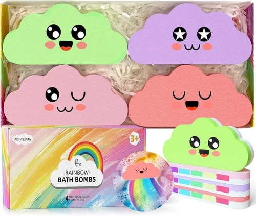 Bombas de baño arcoíris para niños, regalos para niños y niñas, juguetes coloridos de disolución con colores sorpresa, seguros y no tóxicos,