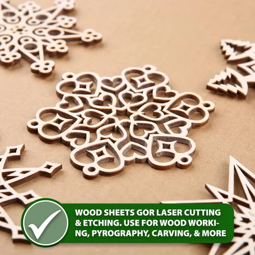 Miniatura 6 de Mandala Crafts Tablero de madera contrachapada de abedul báltico, hojas de madera finas para manualidades, modelo de corte láser, grabado de 6 x 6
