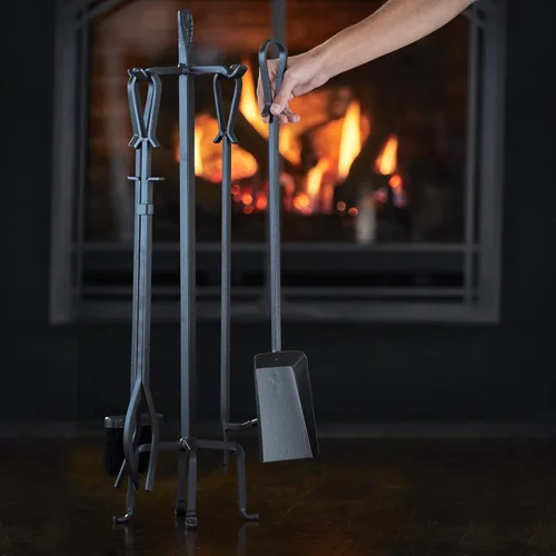 Miniatura 9 de Uniflame, F-1183 Olde World - Juego de 5 herramientas para chimenea con acabado de hierro con asas de bucle Loop Handles