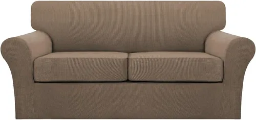 Miniatura 66 de Turquoize 2 fundas para sillas de sala de estar, funda de sofá con fundas de cojín individuales, funda de muebles para sillas (silla, beige biscotti)
