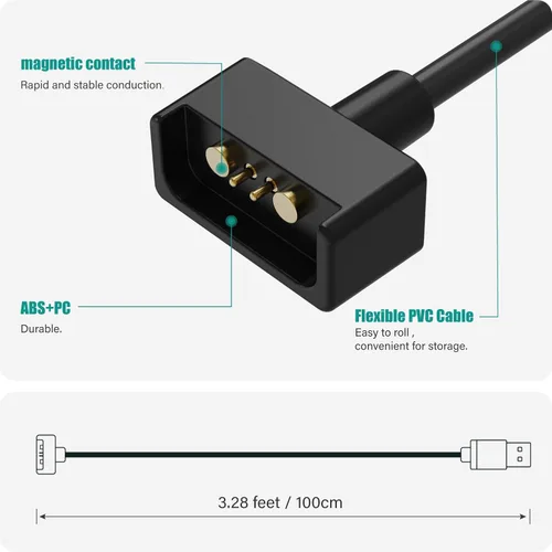 Miniatura 4 de TUSITA Cable de carga compatible con lentes inteligentes Ray-Ban Stories - 1M