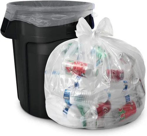 Miniatura 6 de Aluf Plastics Bolsas de basura transparentes de alta calidad para 7-10 galones, paquete enorme de 500 unidades, 24 x 23 pulgadas, 1.0 milésimas
