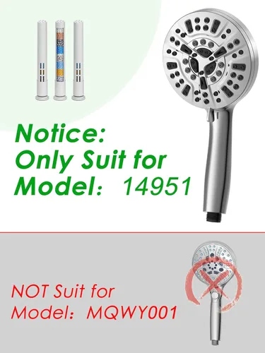 Miniatura 2 de Pavezo® Filtro de ducha de repuesto para cabezal de ducha de mano 【No.14951 (ASIN: B09YN8Z2YD), filtro de varias etapas para agua dura, reduce
