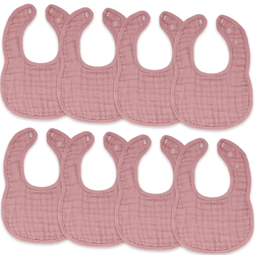 Miniatura 11 de Comfy Cubs Baberos de muselina para bebés, paquete de 8, suaves y altamente absorbentes, baberos para alimentar, babear y dentición, broches Sage