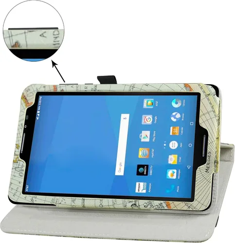 Miniatura 2 de AT&T Trek 2 HD - Funda giratoria (modelo 6461A), soporte giratorio de 360 grados con bonita cubierta para tableta Android ZTE Trek 2 HD K88/ZPad 8