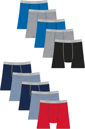 Hanes Calzoncillos tipo bóxer Comfort Flex y Comfortsoft, paquete de 10 unidades disponibles para niños y niños pequeños
