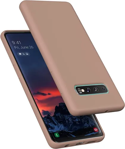 Miniatura 18 de Funda diseñada para Galaxy S10 Plus de 6.4 pulgadas, S10+ de gel de silicona líquida a prueba de golpes, funda de forro de tela de microfibra suave