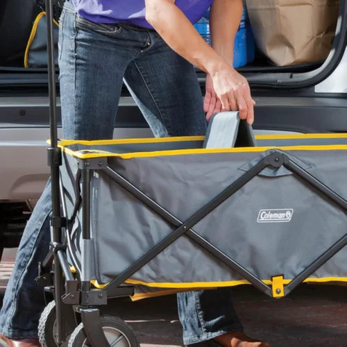 Miniatura 5 de Carrito Utilitario Plegable Portátil Coleman con 5 Pies Cúbicos de Espacio y Fondo Reforzado, Ideal para Acampar, Comestibles, Proyectos en Casa