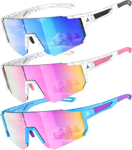 Miniatura 7 de Gafas de sol para niños jóvenes béisbol sóftbol gafas de sol para niñas niños de 4-14 años protección UV deportes niños paquete de 3