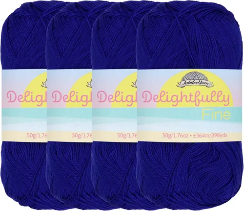 Miniatura 54 de JubileeYarn - Ovillo de hilo deliciosamente fino, 1.76 oz/madeja de rayón de bambú, color rosa polvo, 4 madejas