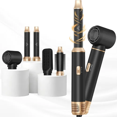 Miniatura 10 de UKLISS Cepillo secador de pelo 6 en 1 y moldeador de aire, cepillo profesional con pantalla LCD, multiestilizador para volumen y brillo, calor