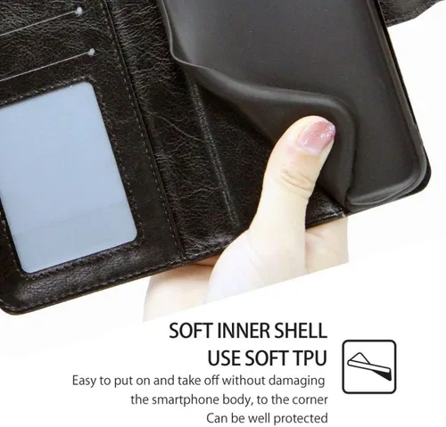 Miniatura 3 de Funda tipo cartera compatible con Motorola Moto G Play (2023), de piel sintética, a prueba de golpes, para Motorola Moto G Play (2023), de 6.5 Negro