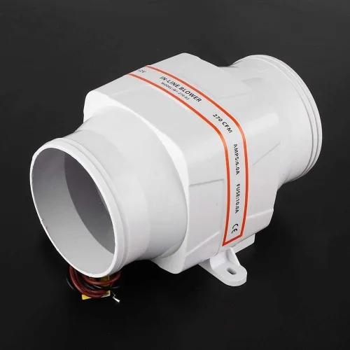 Miniatura 4 de Ventilador de soplador impermeable, soplador de 12 V, soplador de aire de sentina marina, soplador de aire en línea de 4 pulgadas, ventilador