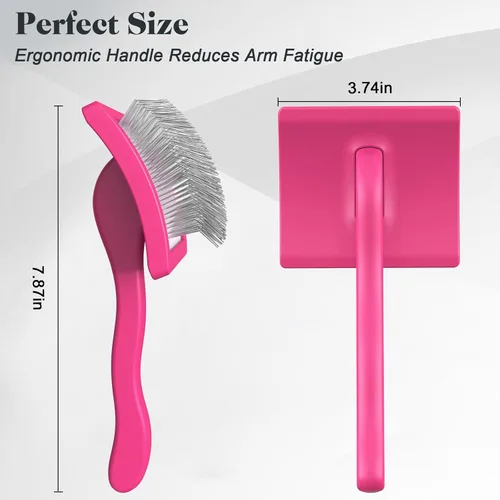 Miniatura 6 de 2 cepillos deslizantes para perros y peines de mascotas, cepillo profesional de aseo para perros (Goldendoodles, caniches, labradoodles) con Rosa