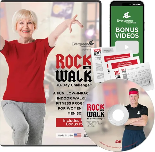 DVD de ejercicio para caminar para personas mayores, DVD Rock the Walk At Home DVD 30 Day Challenge - DVD de bajo impacto solo 8 minutos por día DVD