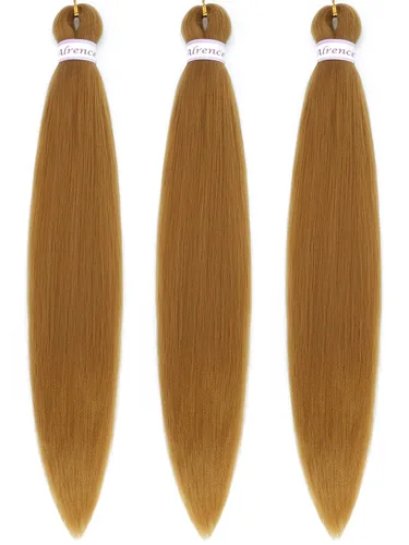 Miniatura 16 de Alrence Cabello estirado para hacer trenzas, trenza larga de 30 pulgadas, 8 paquetes, extensiones profesionales de trenzado de cabello sintético, 1b#