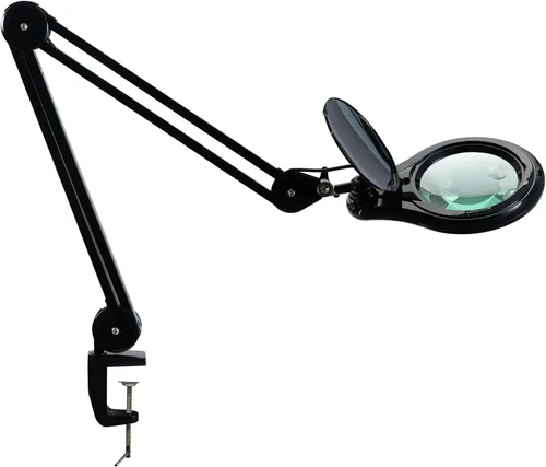 Bifocals - Lámpara de aumento LED con abrazadera, 5 dioptrías con 20 dioptrías, lente de lupa de 5 pulgadas, lámpara de lupa regulable de 1200
