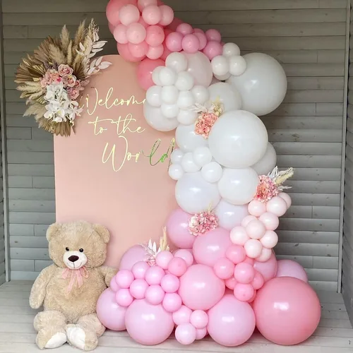 Miniatura 50 de Globos rosados y morados, 50 unidades de 12 pulgadas, globos de confeti, globos de látex metálicos rosados y morados con cinta, globos de fiesta