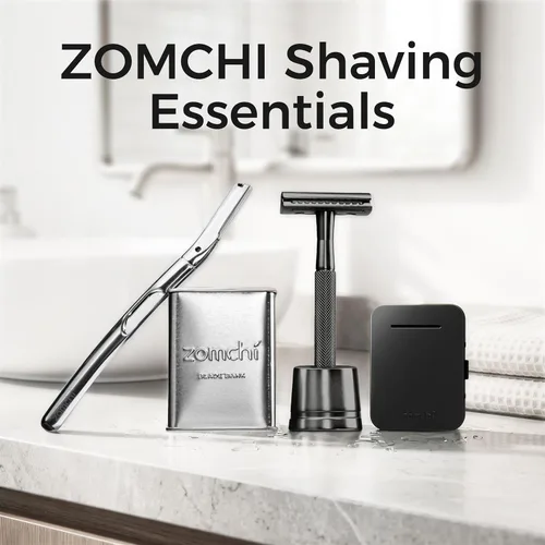 Miniatura 9 de Maquinilla de afeitar de seguridad de doble borde con mango de textura,Maquinilla de afeitar de metal para hombres y mujeres,Se adapta a todas