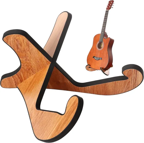 Soporte de Guitarra de Madera, Soporte de Piso Desmontable y Antideslizante para Guitarras Acústicas, Eléctricas, Clásicas y de Bajo