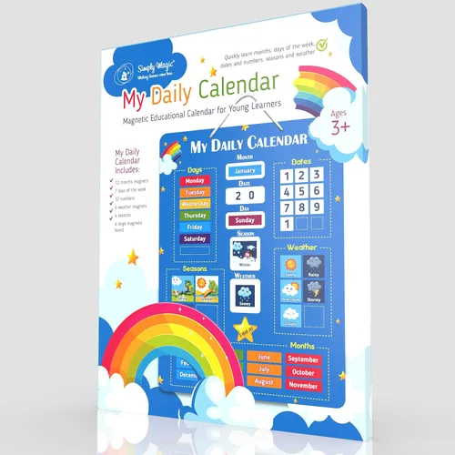 Miniatura 8 de Calendario Infantil Simply Magic 2025 - Mi Primer Calendario Magnético Diario para Niños, Todo Sobre Hoy Tablero, Calendarios de Días de la Semana