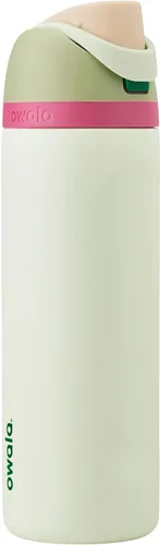 Miniatura 33 de Owala FreeSip - Botella de agua aislada de acero inoxidable con popote, botella de agua deportiva sin BPA, ideal para viajes, 32 onzas, verde putting