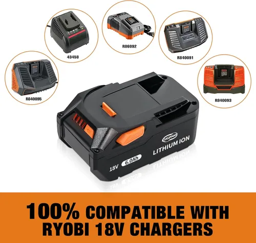 Miniatura 4 de DSANKE R840085 - Batería de iones de litio de 18 V y 6.0 Ah de repuesto para batería RIDGID 18V R840087 R840083 R840084 R840086 AC840085 AC840087P