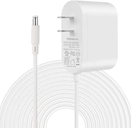 Wefomey Adaptador de fuente de alimentación de 12 V, 2 A, listado UL, transformador adaptador de CA de 240 V a 12 V CC, cargador de pared de 12