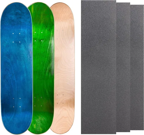 Miniatura 17 de Cal 7 Tablas de patineta de arce en blanco con cinta de agarre (paquete de 3, combinaciones)