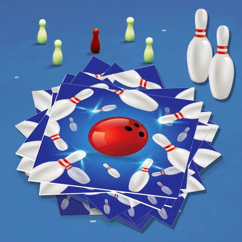 Miniatura 4 de Platos de papel de boliche para cumpleaños, juego de vajilla desechable para fiestas de boliche, suministros de fiesta, vajilla temática de papel