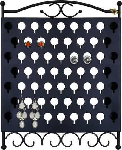 Miniatura 9 de Mango Steam Organizador de joyas y aretes de pared de perfil delgado (sirena, negro)