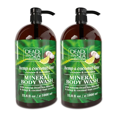 Miniatura 20 de Dead Sea Collection Gel de baño Almond Vanilla para mujeres y hombres, con minerales puros del mar muerto y aceite de almendras dulces, limpia e