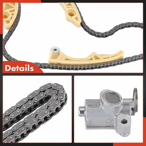 Miniatura 9 de A-Premium Kit de cadena de distribución del motor con tensor y guía [compatible con DOHC, 4Cyl 2.0 2.2 2.4L] Compatible con vehículos Chevy