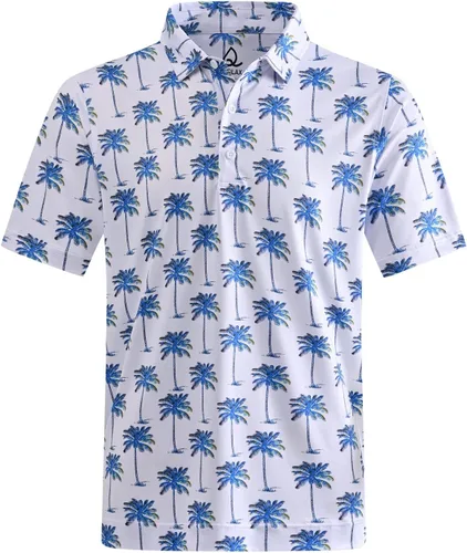 Miniatura 97 de DEOLAX Camisa de golf para hombre, con estampado de moda, atlética, de manga corta, clásica, casual, ajuste seco, suave, para hombres