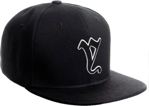 Miniatura 1114 de Daxton Gorra clásica con visera de billete plano con letras del alfabeto inglés antiguo de la A a la Z