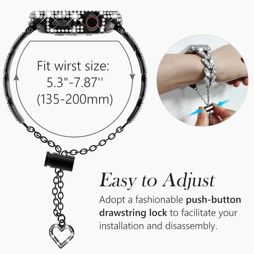 Miniatura 5 de WINGLE Funda brillante para Apple Watch Band para mujeres de 1.575 pulgadas, 1.732 pulgadas, 1.614 pulgadas, 1.772 pulgadas, 1.614 pulgadas, 1.614