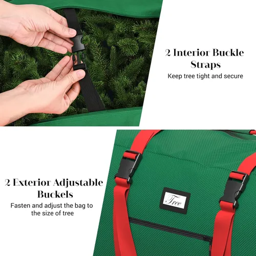 Miniatura 4 de Bolsa enrollable de almacenamiento para árbol de Navidad Winpull de 9 pies para árbol artificial, tela Oxford 600D impermeable, bolsa grande