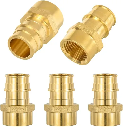Miniatura 12 de Paquete de 2 adaptadores Pex-A hembra, 1 pulgada hembra NPT a 1 pulgada PEX-A latón expansión PEX-A accesorios PEX-A, latón sin plomo NSF/ANSI 61