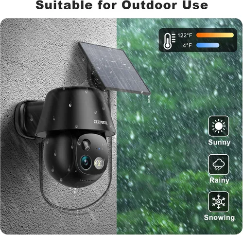 Miniatura 6 de Cámaras de seguridad solar inalámbricas para exteriores, cámaras WiFi de 2K con panorámica/inclinación 360°, alimentación solar/batería
