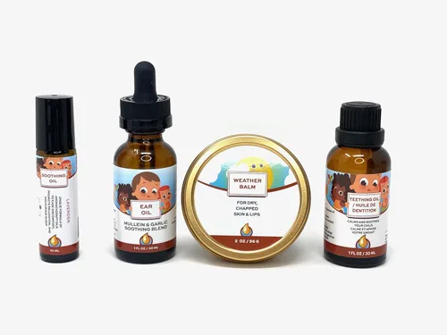 Miniatura 6 de Punkin Butt Paquete de aceite de dentición para bebés y bálsamo labial para aliviar el dolor de encías y labios agrietados, todo natural, orgánico