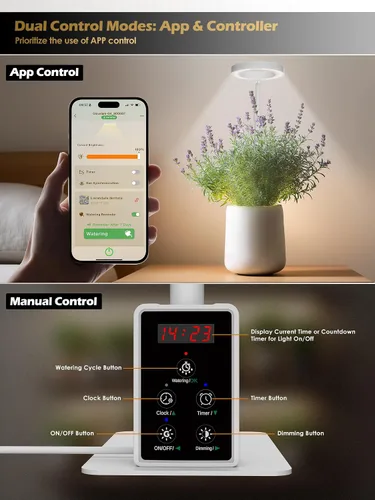 Miniatura 7 de Luz de cultivo con soporte, luz LED para plantas de interior, lámpara de cultivo de espectro completo, altura ajustable (blanco, 12 W)