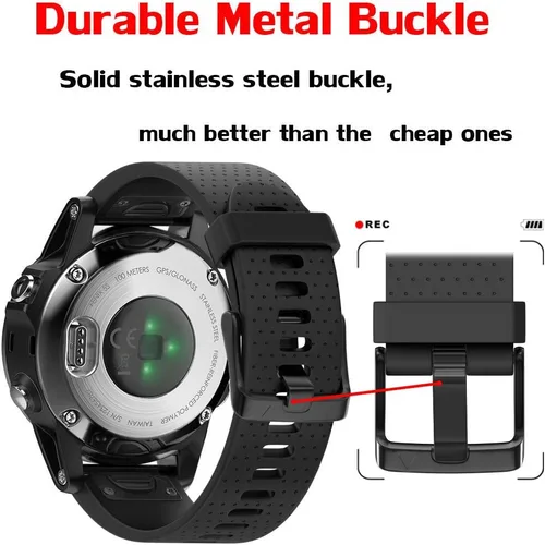 Miniatura 4 de ANCOOL - Correa para Garmin Fenix 5S, de ajuste fácil, de silicona suave de 20 mm de ancho, correa de reloj para Fenix 5S, #2-Negro