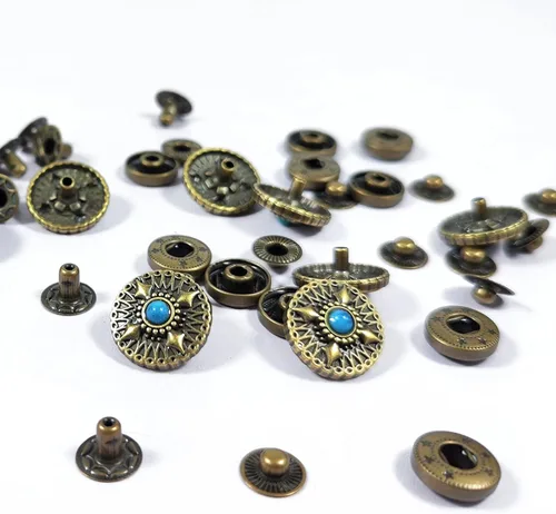 Miniatura 5 de Juego de 10 botones a presión de cuero de 0.67 pulgadas (0.669 in), cierre de presión de bronce para broches de cuero y kit de cierres, broches