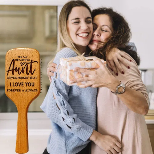 Miniatura 6 de Regalos para tía, cepillo de pelo personalizado, peine de madera natural, aniversario de boda, feliz día de la madre, día de San Valentín