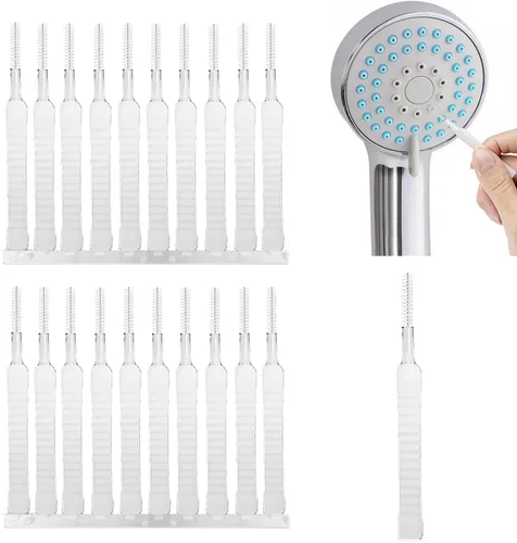 Cepillo de limpieza para boquilla de ducha, 20 piezas, cabezal de agujero antiobstrucción, multifuncional, pequeño para poros, baño, suministros